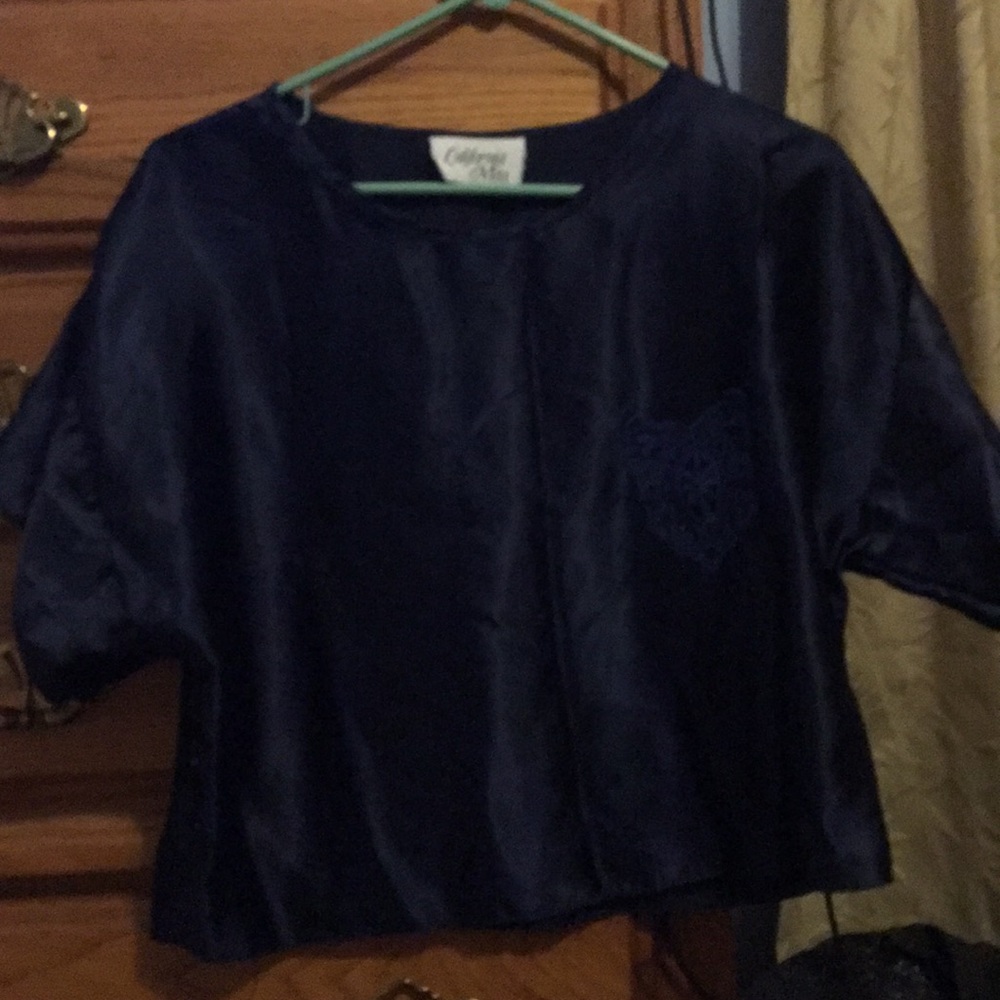 Blue Silk Pajama Set